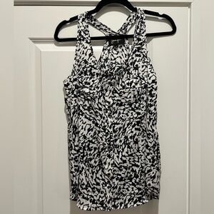 Yumi Kim Black White Abstract Printed Tank Top Size S
